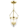 Beaumont Lane Contemporary 3 Light Polished Brass Chain Lantern