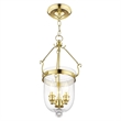 Beaumont Lane Contemporary 3 Light Polished Brass Chain Lantern