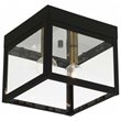 Beaumont Lane Contemporary 2 Light Outdoor Ceiling Mount in Bronze