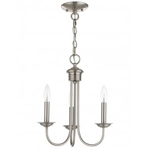 Beaumont Lane Contemporary 3 Light Chandelier in Brushed Nickel