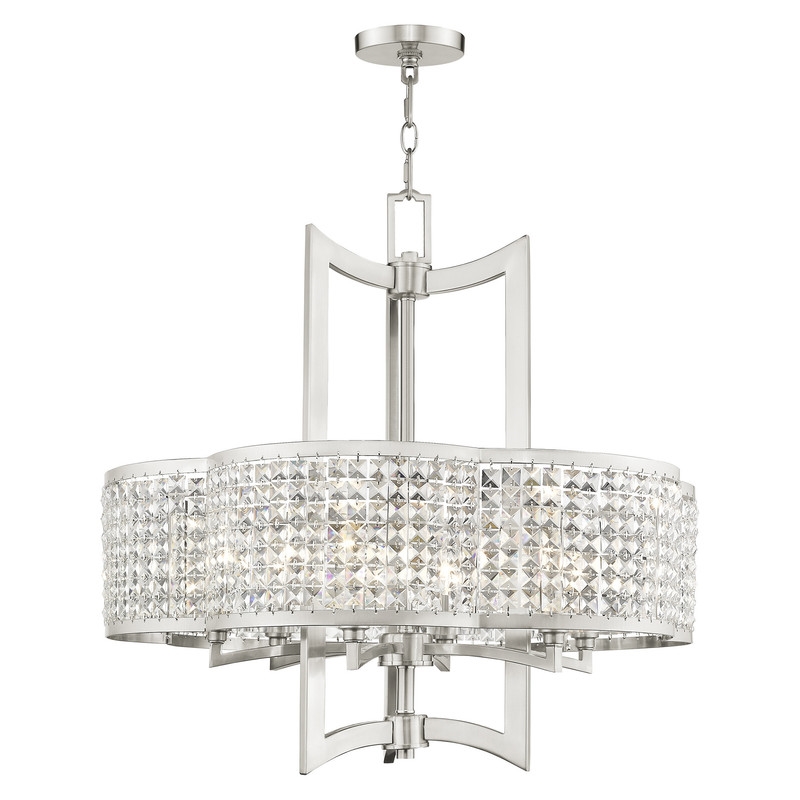 Beaumont Lane Contemporary Steel Chandelier in Brushed Nickel
