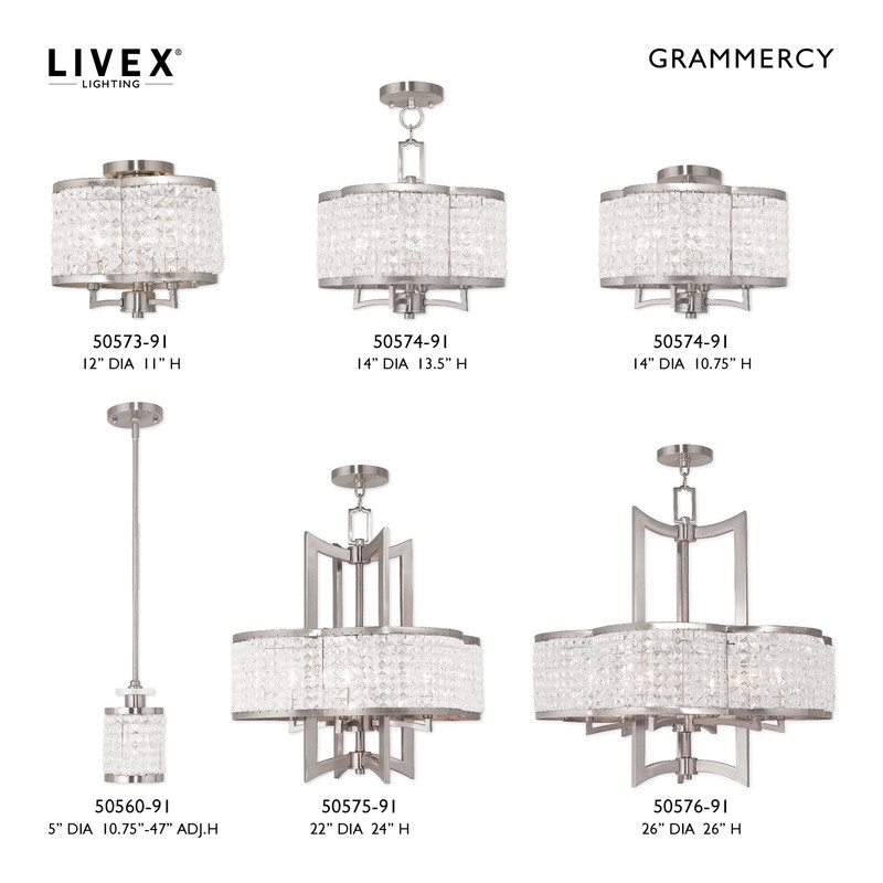Beaumont Lane Contemporary Steel Chandelier in Brushed Nickel