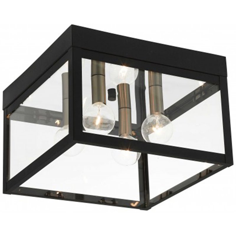 Beaumont Lane Contemporary 4 Light Outdoor Ceiling Mount in Black