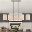 Beaumont Lane Contemporary 5 Light Linear Chandelier in Bronze