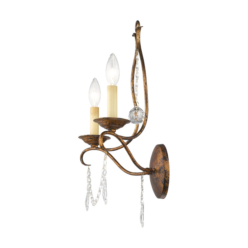 Beaumont Lane Contemporary 2 Light Venetian Golden Bronze Wall Sconce