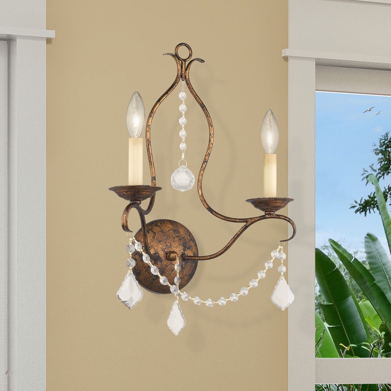 Beaumont Lane Contemporary 2 Light Venetian Golden Bronze Wall Sconce