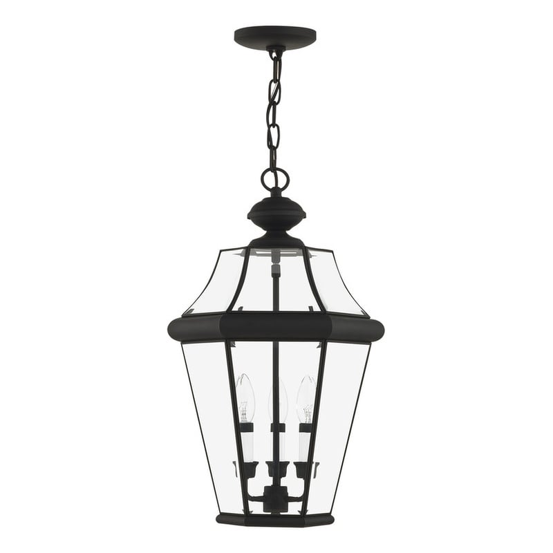 Beaumont Lane Contemporary Brass 3 Light Black Outdoor Lantern