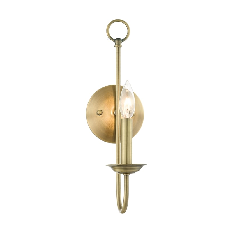 Beaumont Lane Contemporary 1-Light Metal Wall Sconce in Antique Brass