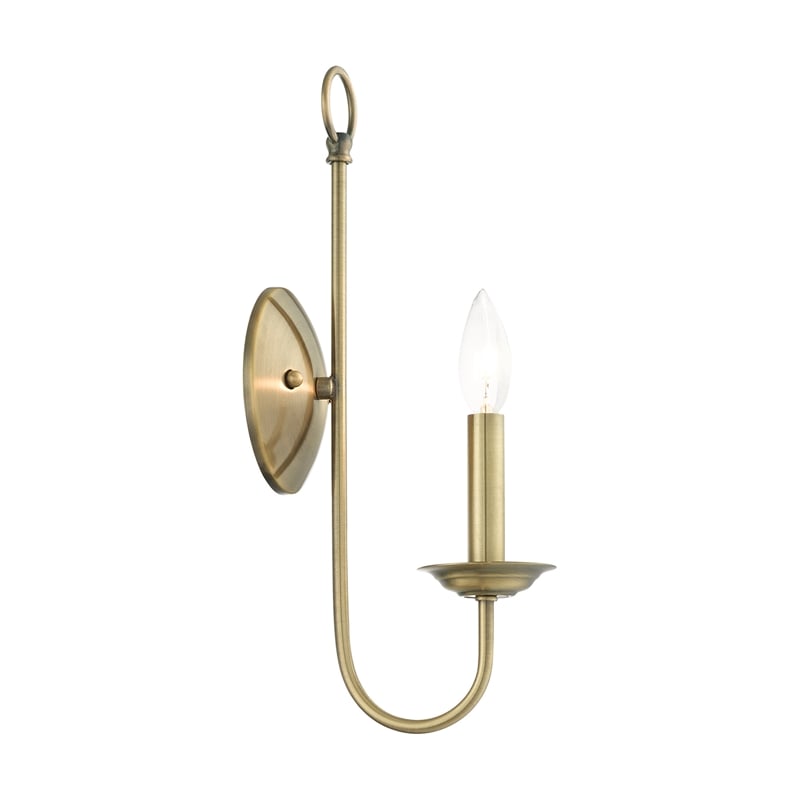 Beaumont Lane Contemporary 1-Light Metal Wall Sconce in Antique Brass