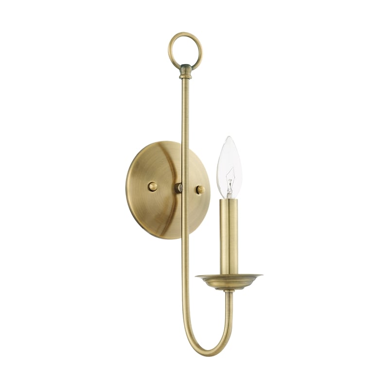 Beaumont Lane Contemporary 1-Light Metal Wall Sconce in Antique Brass