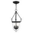 Beaumont Lane Contemporary Steel 3 Light Black Chain Lantern