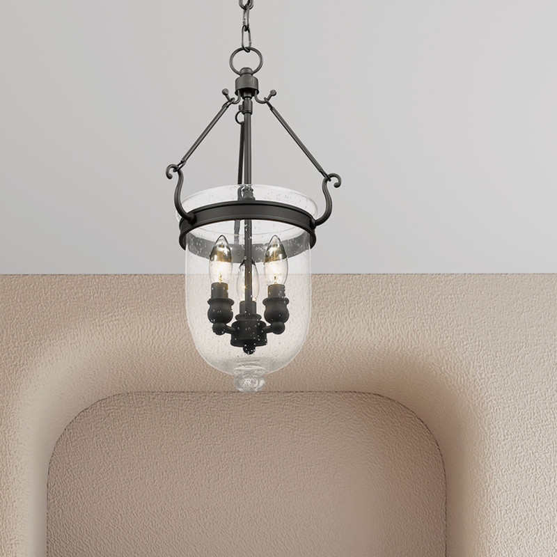 Beaumont Lane Contemporary Steel 3 Light Black Chain Lantern