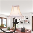 Beaumont Lane Contemporary Steel Three Light Pewter Lamp Shade