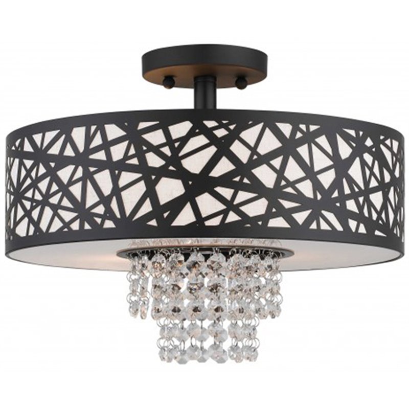 Beaumont Lane Contemporary 3 Light Semi Flush Mount in Bronze