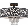 Beaumont Lane Contemporary 3 Light Semi Flush Mount in Bronze