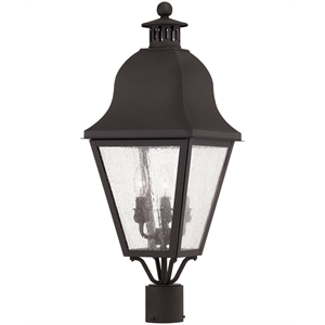 Beaumont Lane Contemporary 3 Light Bronze Outdoor Post Top Lantern