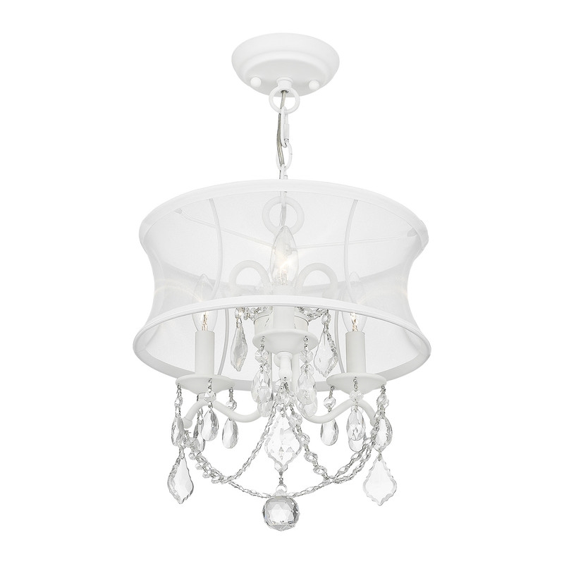 Beaumont Lane Contemporary 3 Light White Chandelier/Ceiling Mount