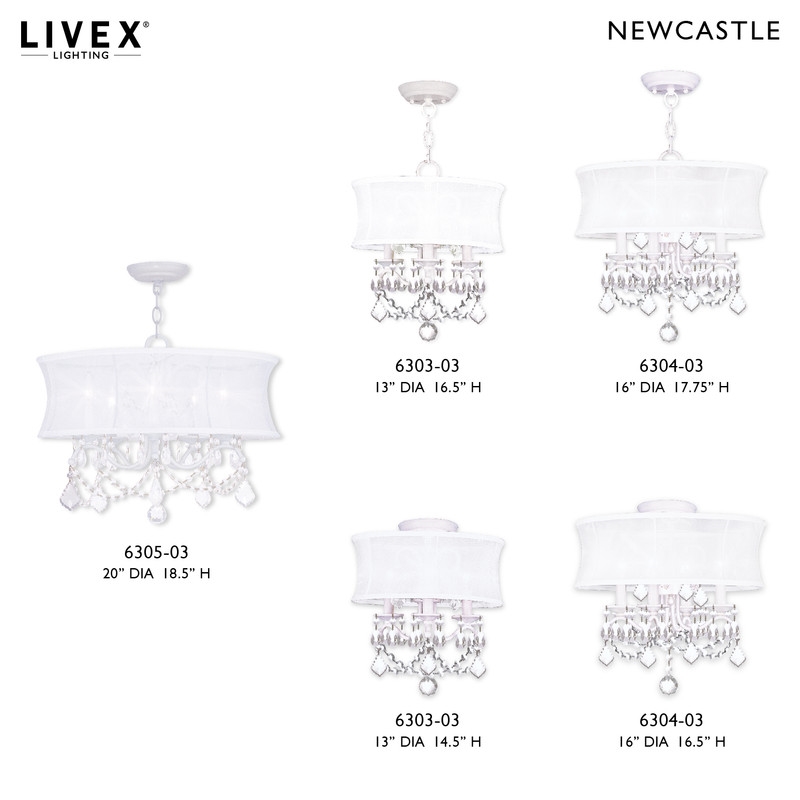 Beaumont Lane Contemporary 3 Light White Chandelier/Ceiling Mount