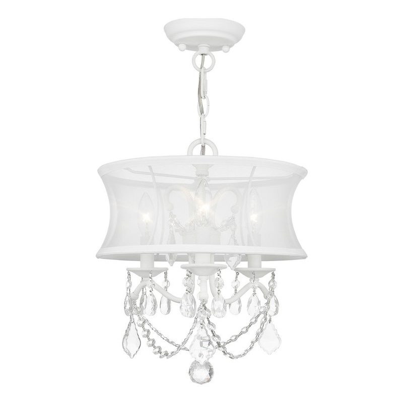 Beaumont Lane Contemporary 3 Light White Chandelier/Ceiling Mount