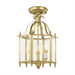 Beaumont Lane Contemporary 3 Light Polished Brass Chain Hang/Ceiling Mount