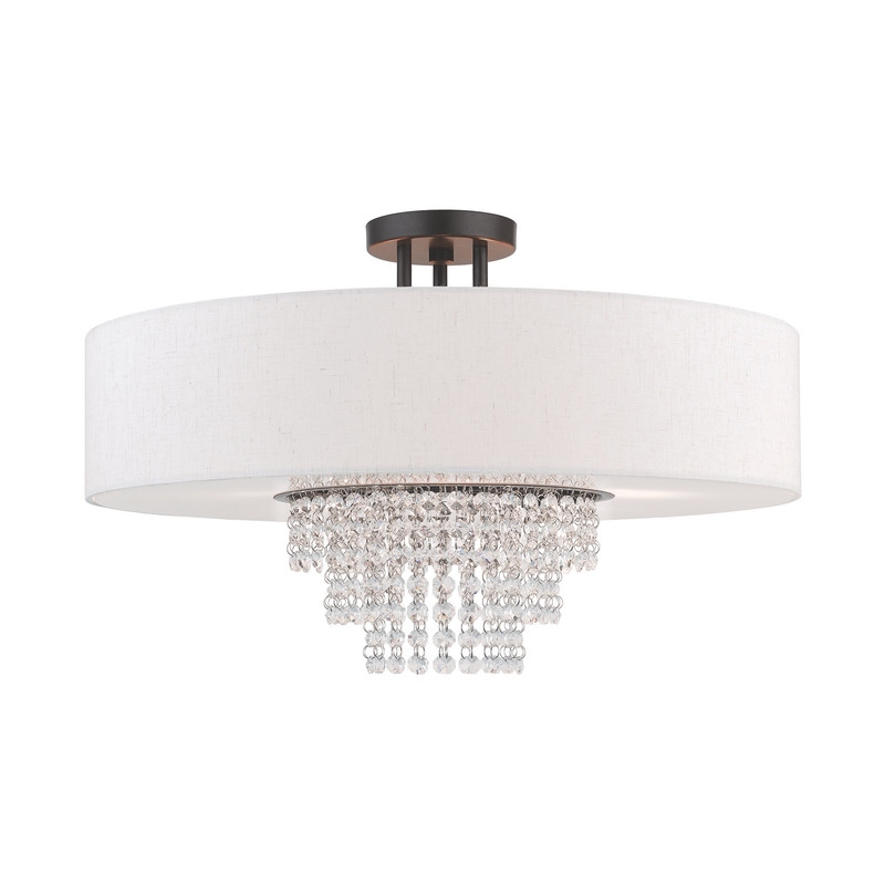 Beaumont Lane Contemporary 5 Light Semi Flush Mount in English Bronze