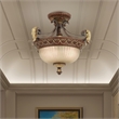 Beaumont Lane Contemporary 2 Light Bronze Chain Hang/Ceiling Mount Multi-Color