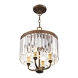 Beaumont Lane Contemporary Convertible Mini Chandelier Ceiling Mount in Bronze