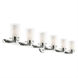 Beaumont Lane Contemporary 6 Light Polished Chrome Bath Light