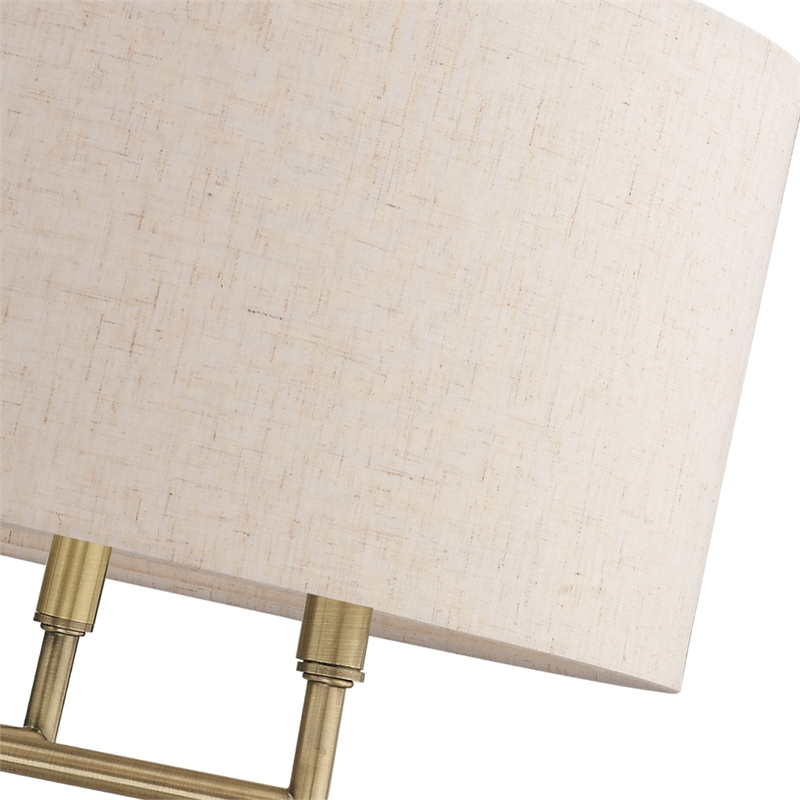 Beaumont Lane 6-Light Metal & Fabric Pendant Chandelier in Antique Brass