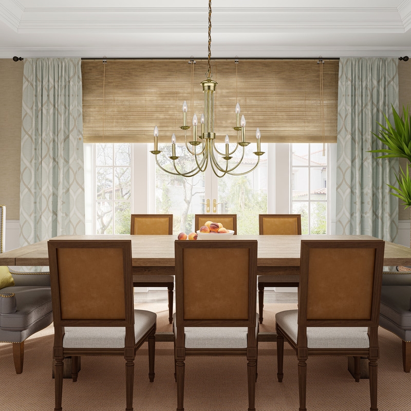 Beaumont Lane Contemporary 9 Light Chandelier in Polished Brass