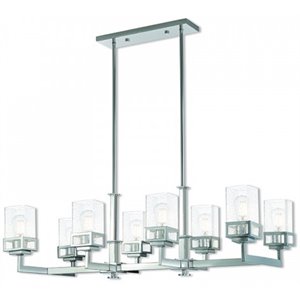 Beaumont Lane Contemporary 8 Light Linear Chandelier in Polished Chrome