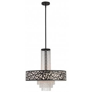 Beaumont Lane Contemporary Steel 5 Light Pendant Light in Bronze