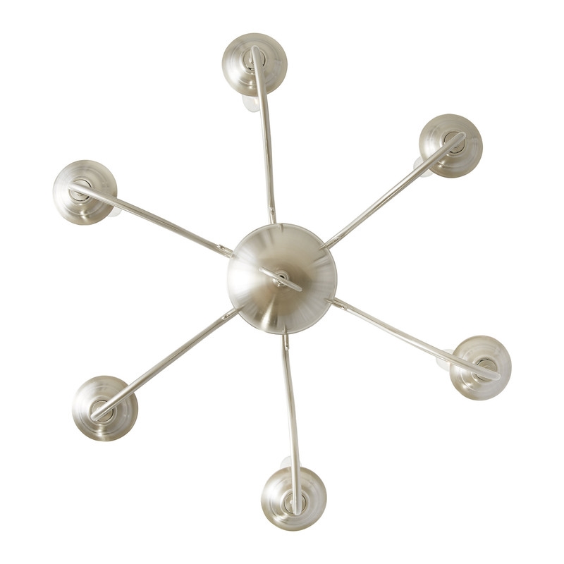 Beaumont Lane Contemporary 6 Light Brushed Nickel Chandelier