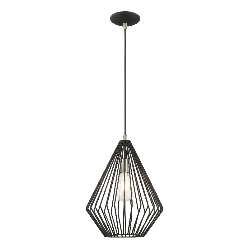 Beaumont Lane 1-Light Farmhouse Metal Single Pendant in Black
