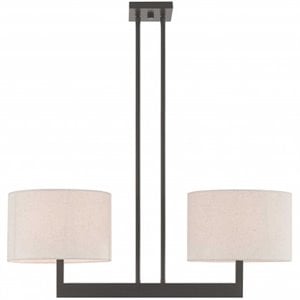 Beaumont Lane Contemporary 2 Light Linear Chandelier in Bronze