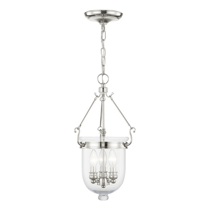 Beaumont Lane Contemporary 3 Light Polished Nickel Chain Lantern