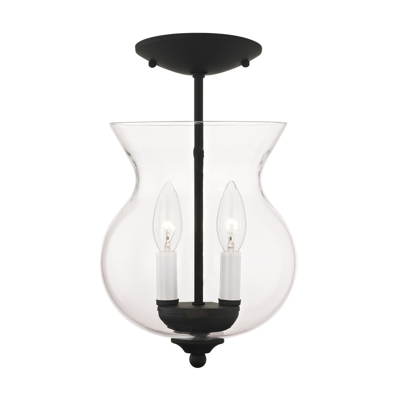 Beaumont Lane Contemporary 2 Light Black Chain Hang/Ceiling Mount
