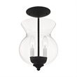Beaumont Lane Contemporary 2 Light Black Chain Hang/Ceiling Mount