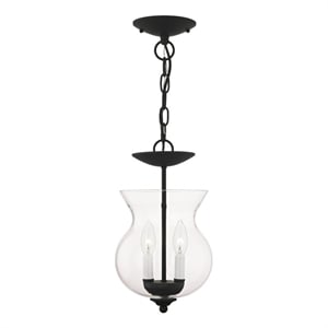 Beaumont Lane Contemporary 2 Light Black Chain Hang/Ceiling Mount