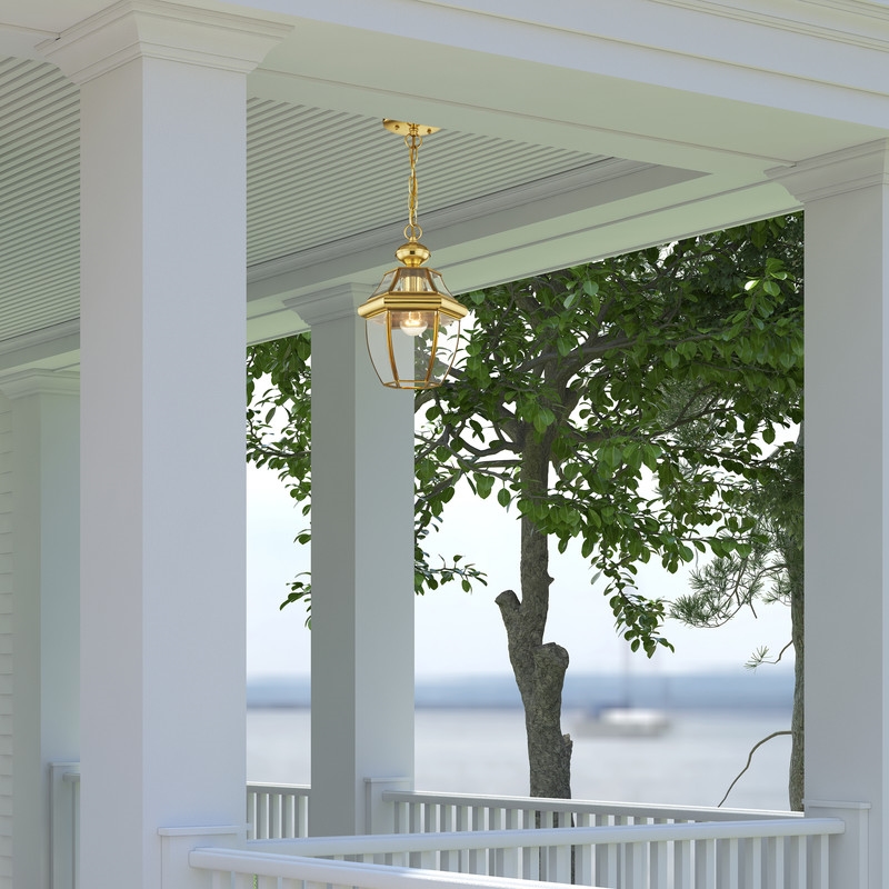Beaumont Lane Contemporary 1 Light Polished Brass Outdoor Lantern
