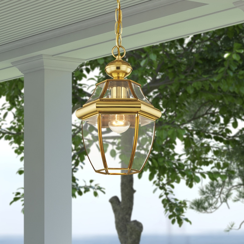 Beaumont Lane Contemporary 1 Light Polished Brass Outdoor Lantern
