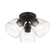 Beaumont Lane Transitional 3-Light Metal & Glass Flush Mount in Black