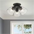 Beaumont Lane Transitional 3-Light Metal & Glass Flush Mount in Black