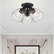 Beaumont Lane Transitional 3-Light Metal & Glass Flush Mount in Black