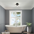 Beaumont Lane Transitional 3-Light Metal & Glass Flush Mount in Black