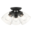 Beaumont Lane Transitional 3-Light Metal & Glass Flush Mount in Black