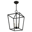 Beaumont Lane Transitional 3-Light Metal Convertible Lantern in Black