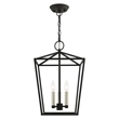 Beaumont Lane Transitional 3-Light Metal Convertible Lantern in Black
