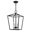 Beaumont Lane Transitional 3-Light Metal Convertible Lantern in Black