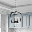 Beaumont Lane Transitional 3-Light Metal Convertible Lantern in Black